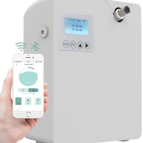Bluetooth Smart Scent Diffuser Hotel Air Freshener Scent Diffuser - Cover 300mL for Home Scent Dispenser Electronic Scent 300-400m³ Coverage - Black EU Plug