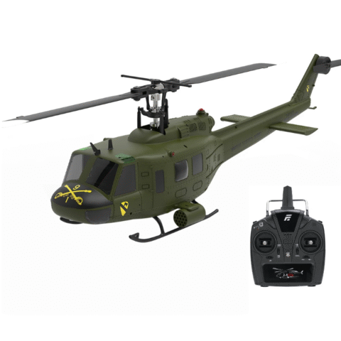 Eachine E190 134 UH-1 HUEY Scale 2.4G 6CH Altitude Hold Optical Flow Positioning Dual Brushless Motor RC Helicopter Main Image