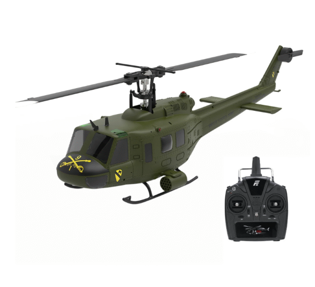 Eachine E190 134 UH-1 HUEY Scale 2.4G 6CH Altitude Hold Optical Flow Positioning Dual Brushless Motor RC Helicopter Main Image