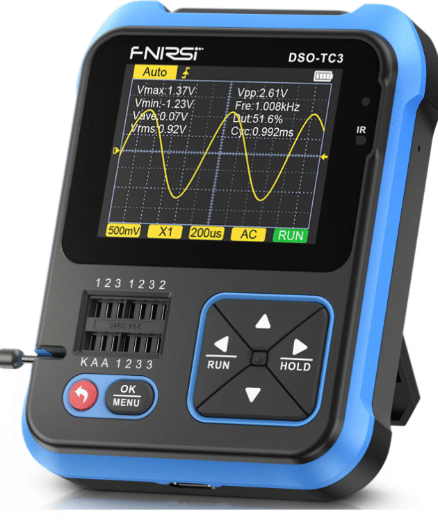 FNIRSI DSO-TC3 Digital Oscilloscope Transistor Tester Function Signal Generator 3 in 1 Multifunction Electronic Component Tester Main Image