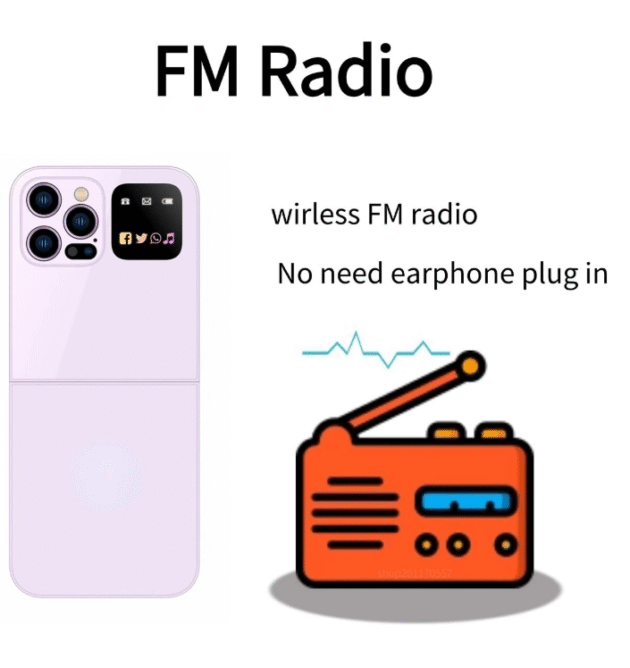 i15 Pro Mini 2G GSM 2.4 Inch Dual SIM Card FM Big Buttons Speed LED Flashlight Foldable Flip Mobile Phone Image 5