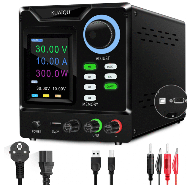 KUAIQU Programmable DC Power Supply Adjustable with HD 4-Digit Color Display Precise Encoder Knobs USB Port Smart Cooling Fan D3010 D1203 D1203 Main Image 3