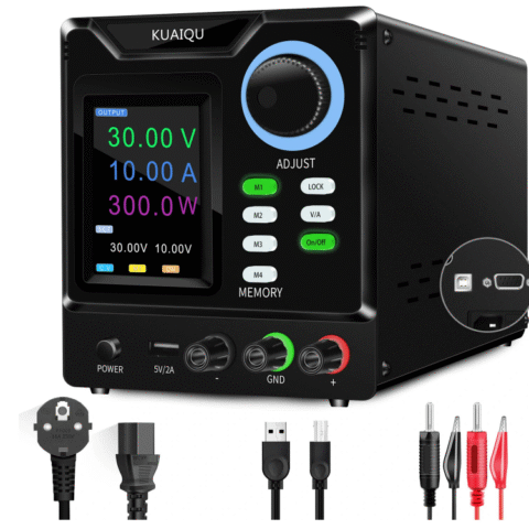 KUAIQU Programmable DC Power Supply Adjustable with HD 4-Digit Color Display Precise Encoder Knobs USB Port Smart Cooling Fan D3010 D1203 D1203 Main Image