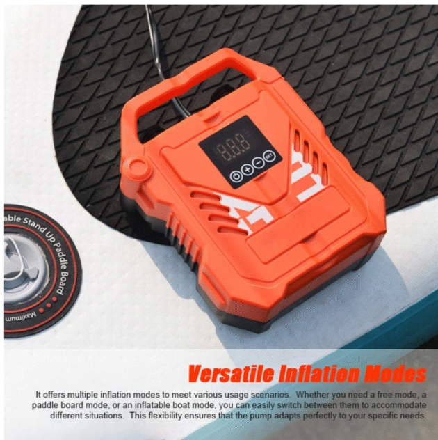 WaveRite 22PSI High Pressure Paddle Board Pump - Portable 12V Car Electric Air Compressor Support Inflation/Deflation, 3 Working Modes Auto-Off Function with 7 Nozzles for Inflatable Boat Kayak Tent Pool Stand-up Paddle - Image 5