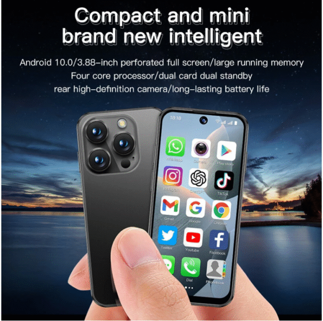 XS19 Mini 3.88-Inch Android 10 2GB RAM 16GB ROM Dual SIM Unlocked Mobile Phone 5MP Camera GPS Facial Recognition 3G Quad Core Small Phone Image 5