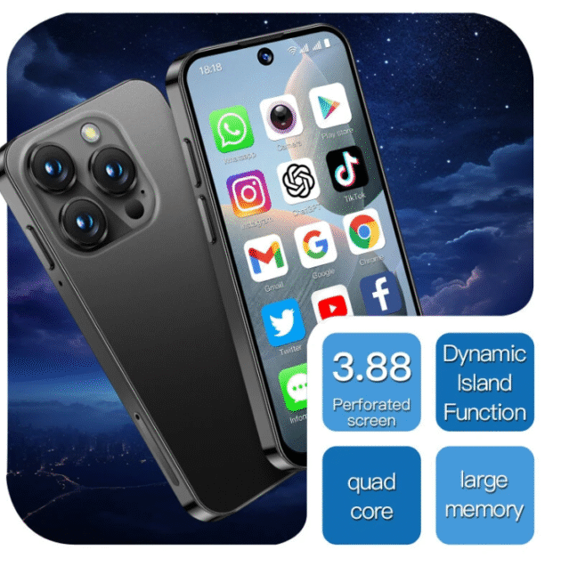 XS19 Mini 3.88-Inch Android 10 2GB RAM 16GB ROM Dual SIM Unlocked Mobile Phone 5MP Camera GPS Facial Recognition 3G Quad Core Small Phone Image 6