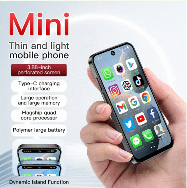 XS19 Mini 3.88-Inch Android 10 2GB RAM 16GB ROM Dual SIM Unlocked Mobile Phone 5MP Camera GPS Facial Recognition 3G Quad Core Small Phone Image 3
