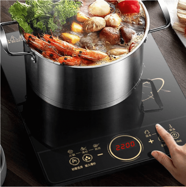 CHANGHONG 2200W Electric Induction Cooker Household Waterproof Small Hot Pot Heating Stove Touchpad Stir-fry Dish Cooking Oven - Image 4