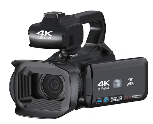 KOMERY RX200 4K 64MP WiFi 18X Digital Zoom Handheld Digital Camcorders Camera - 4.0 inch Touch Screen Cameras with 2.4G Remote Control for Meeting Conference Marriage Celebrating AF Function