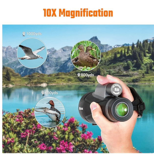 ESSLNB Monocular Telescope - 10x56 ED High Power Monocular for Adults, Lightweight Waterproof Monocular with BAK4 Prism & FMC Lens Suitable for Bird Watching Hiking Camping Hunting - Image 2