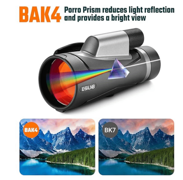 ESSLNB Monocular Telescope - 10x56 ED High Power Monocular for Adults, Lightweight Waterproof Monocular with BAK4 Prism & FMC Lens Suitable for Bird Watching Hiking Camping Hunting - Image 3