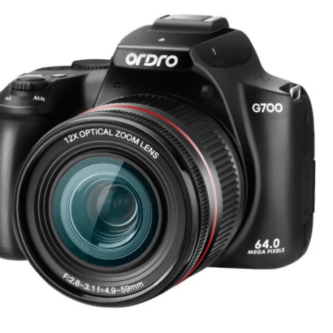 Ordro G700 4K 64MP 12X Optical Zoom Digital Camera Video Camcorder with 3 inch Folding Screen Auto Manual Focus LED Flash Built-in Vlog Camera