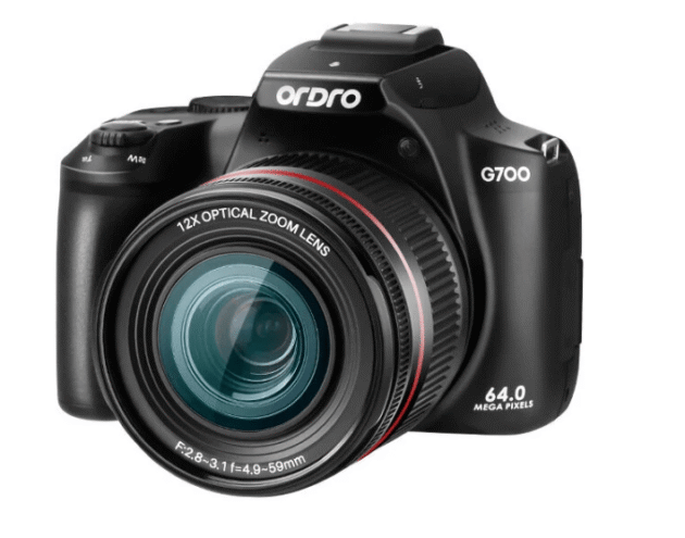 Ordro G700 4K 64MP 12X Optical Zoom Digital Camera Video Camcorder with 3 inch Folding Screen Auto Manual Focus LED Flash Built-in Vlog Camera