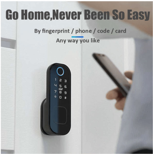 R5 Tuya Smart WiFi Lock Fingerprint APP Password IC Card Key Unlock Electronic Door Lock - for Home Safety - Image 3