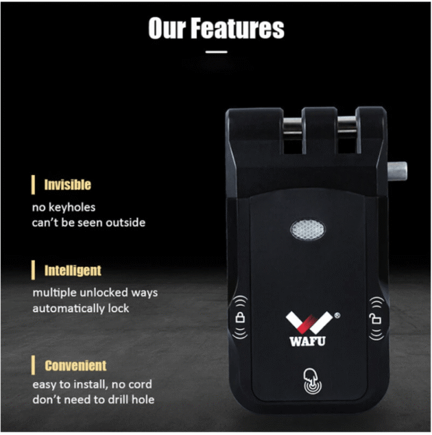 WAFU 026 Home Invisible Remote Control Security Door Lock - Graffiti Smart Electronic Lock No Hole Design Dual System Dual Motor - Standard version - Image 3