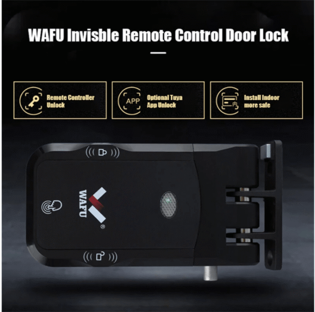 WAFU 026 Home Invisible Remote Control Security Door Lock - Graffiti Smart Electronic Lock No Hole Design Dual System Dual Motor - Standard version - Image 4
