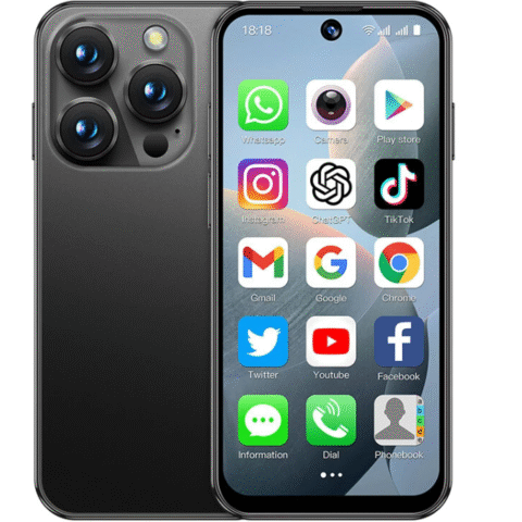 XS19 Mini 3.88-Inch Android 10 2GB RAM 16GB ROM Dual SIM Unlocked Mobile Phone 5MP Camera GPS Facial Recognition 3G Quad Core Small Phone Black