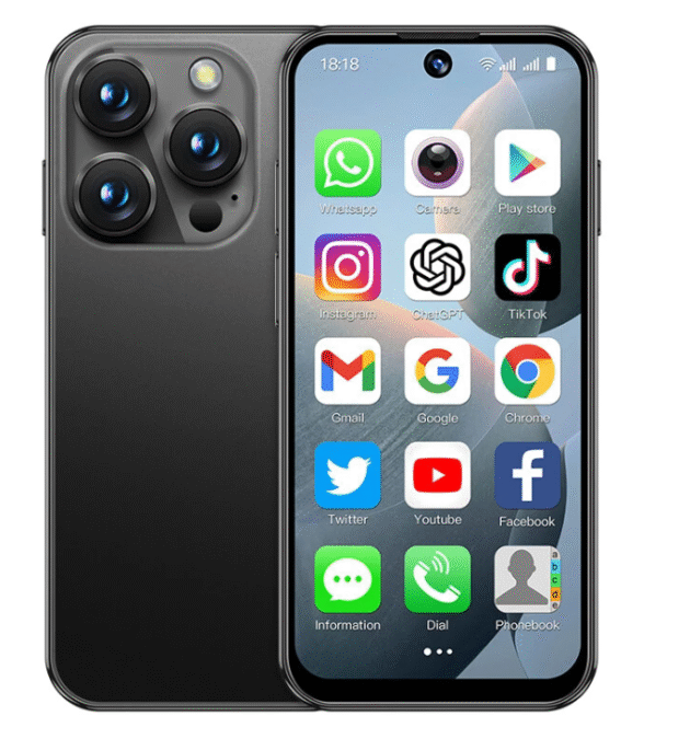 XS19 Mini 3.88-Inch Android 10 2GB RAM 16GB ROM Dual SIM Unlocked Mobile Phone 5MP Camera GPS Facial Recognition 3G Quad Core Small Phone Black