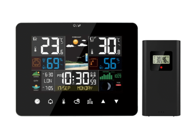 2022 Newest FanJu Weather Station Touch Screen Clock Main Image 2
