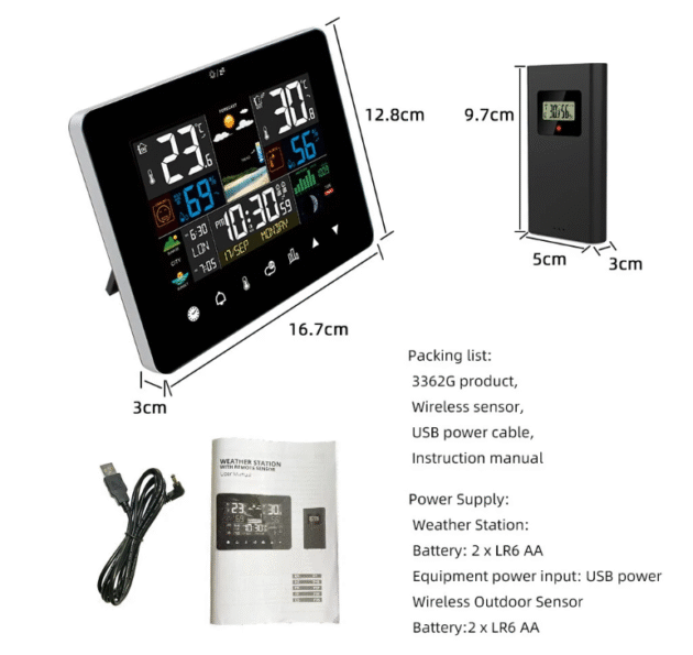 2022 Newest FanJu Weather Station Touch Screen Clock Main Image 6
