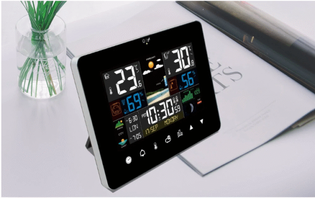 2022 Newest FanJu Weather Station Touch Screen Clock Main Image 8