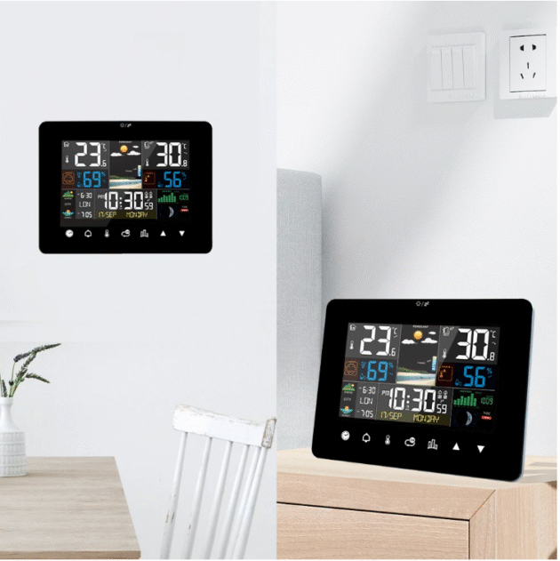 2022 Newest FanJu Weather Station - Touch Screen Wireless Indoor Outdoor Thermometer Table Clock with Sunrise and Sunset Time Moon Phases and Tides and Mold Risk - Image 9
