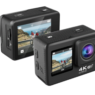 AUSEK 4K 60fps Action Camera with Dual Screen Sport Camera Anti-Shake Remote Control Video Wifi Oet Wide Angle DV Camera Sports Camera 30m Waterproof Ratingutdoor Cycling Helm