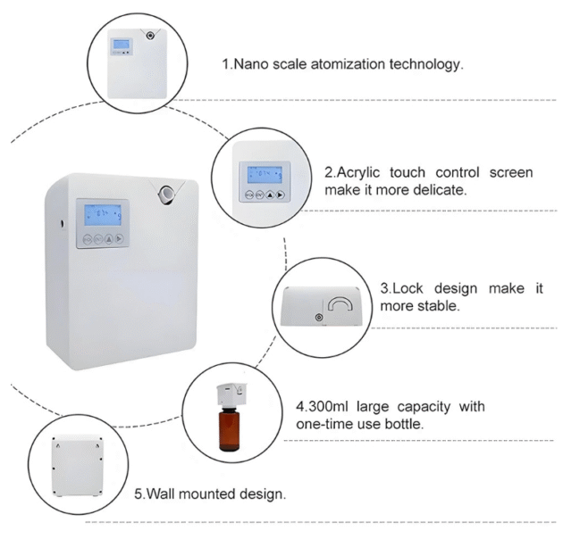 Bluetooth Smart Scent Diffuser Hotel Air Freshener - Scent Diffuser Cover 300mL for Home Scent Dispenser Electronic Scent 300-400m³ Coverage - Image 5