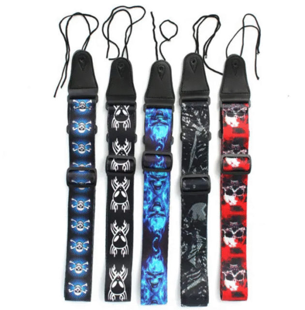 Guitar Strap Polyester Belt Electric Acoustic Bass Skull Punk Style - Image 4