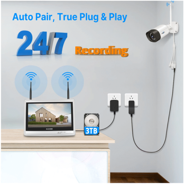 Hiseeu 8WK-12V-4HB315 5MP 8CH Wireless Security Camera Main Image 2