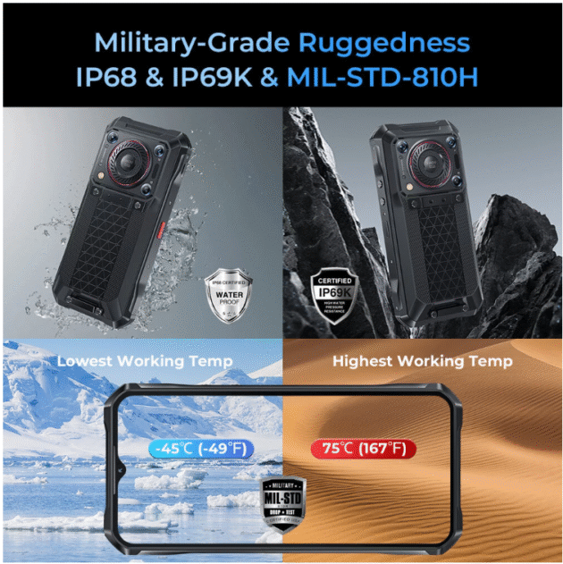 Oukitel WP33 Pro 5G Loud Speaker 24GB 256GB 64M Camera Phone 8