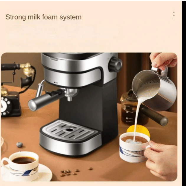 ZZUOM Coffee Machine - Small Size Italian Semi Automatic Espresso Coffee Maker Extraction Steam Milk Foam Coffee Instant Heating - Image 5