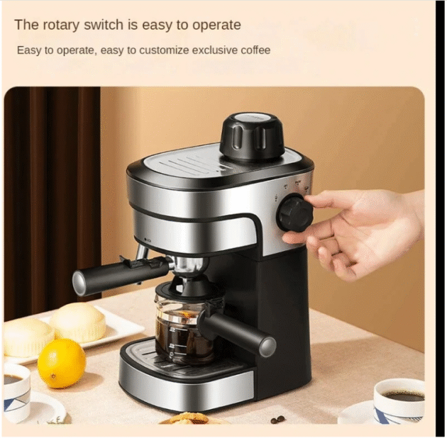 ZZUOM Coffee Machine - Small Size Italian Semi Automatic Espresso Coffee Maker Extraction Steam Milk Foam Coffee Instant Heating - Image 6