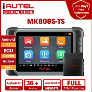 AUTEL MaxiCOM MK808TS Automotive OBD2 Diagnostic Tool – Car Scanner TPMS Service Programming Sensor and Bluetooth