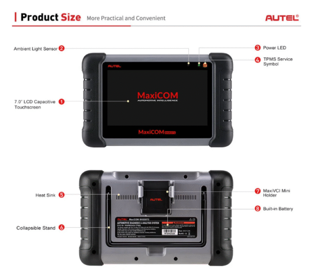 AUTEL MaxiCOM MK808TS Automotive OBD2 Diagnostic Tool Image 3