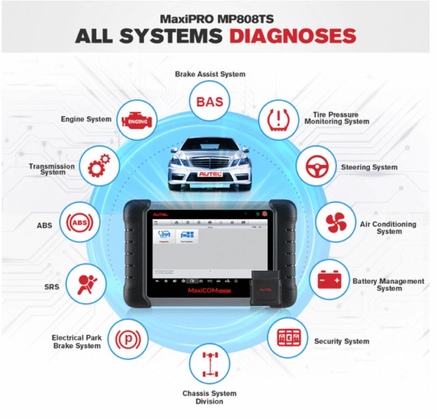 AUTEL MaxiCOM MK808TS Automotive OBD2 Diagnostic Tool Image 4