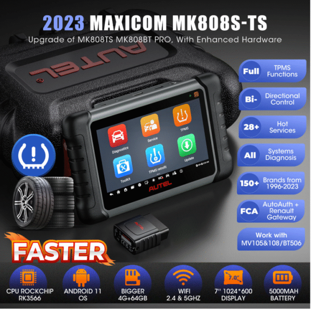 AUTEL MaxiCOM MK808TS Automotive OBD2 Diagnostic Tool Image 8