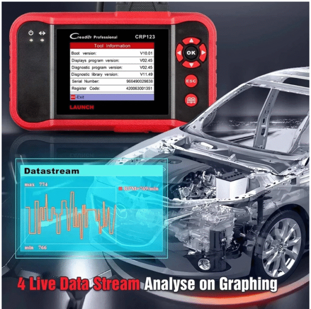 LAUNCH CRP123 V2.0 OBD2 Car Diagnostic Scanner Engine Image 5