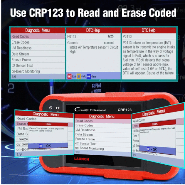 LAUNCH CRP123 V2.0 OBD2 Car Diagnostic Scanner Engine Image 6