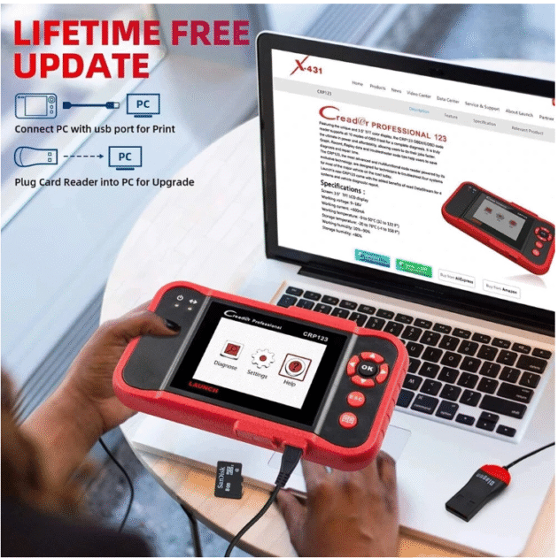 LAUNCH CRP123 V2.0 OBD2 Car Diagnostic Scanner Engine Image 7