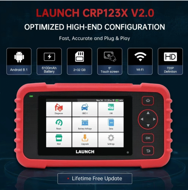 LAUNCH CRP123X V2.0 Car OBD2 Diagnostic Tools OBD II Scanner Engine - ABS Airbag SRS AT Code Reader Free Update Automotive Tools - Image 5